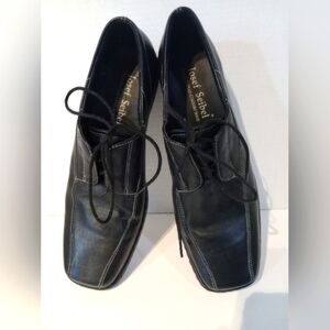 Josef Seibel Black‎ Leather Oxfords Sleek Design Sz. EU 42